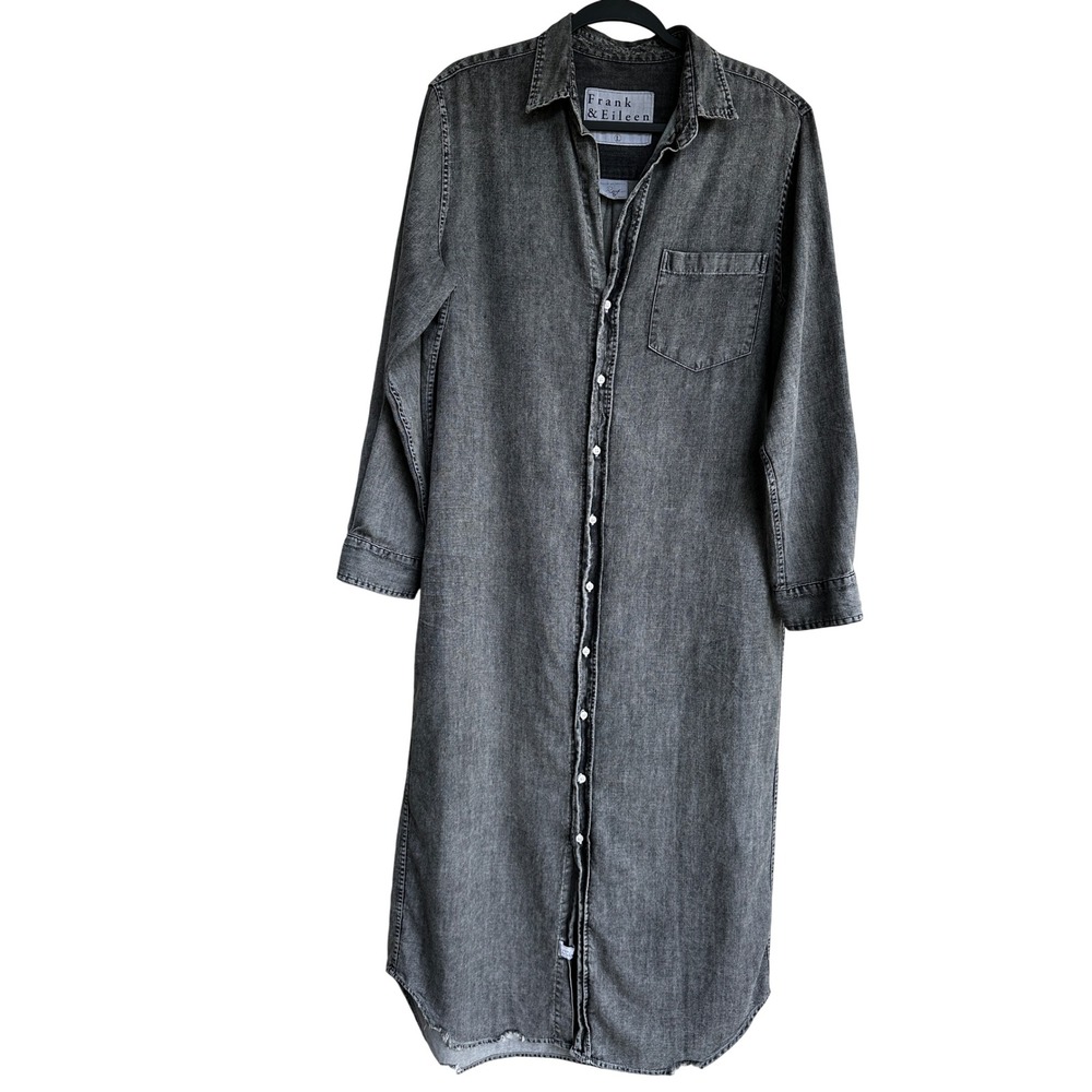 Frank & Eileen Rory Midi Long Denim Shirt Dress Cotton USA Large